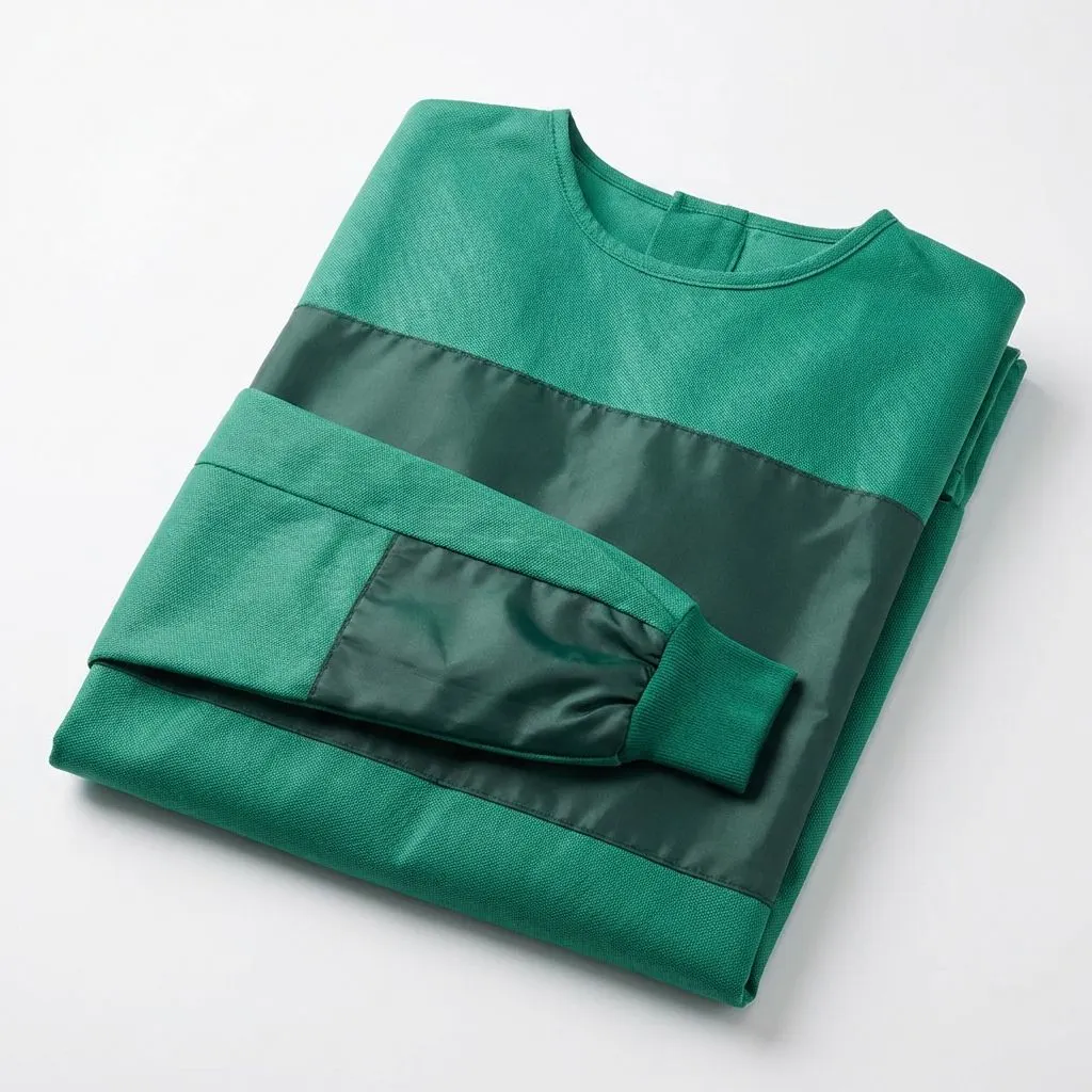 Reinforced Surgical Gown - Green | Fluid-Resistant Front, Breathable Back